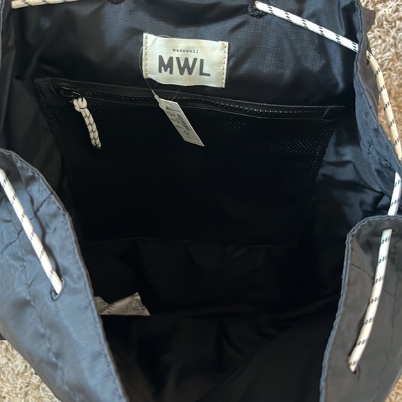 Madewell The MWL (Re)Sourced Ripstop Nylon Backpack NWT Black - Picture 12 of 13